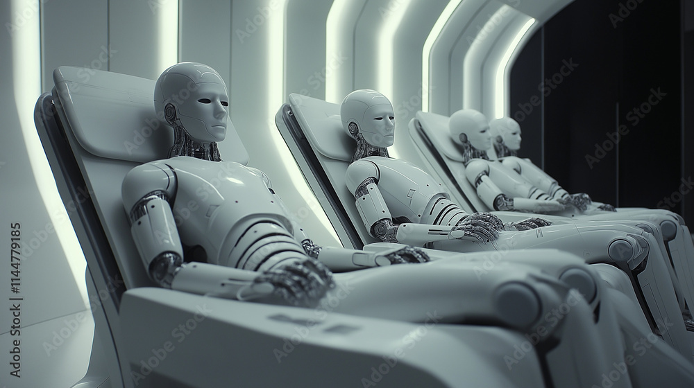 Fototapeta premium Ai-driven healthcare robots enhance cybersecurity measures in modern medical facilities