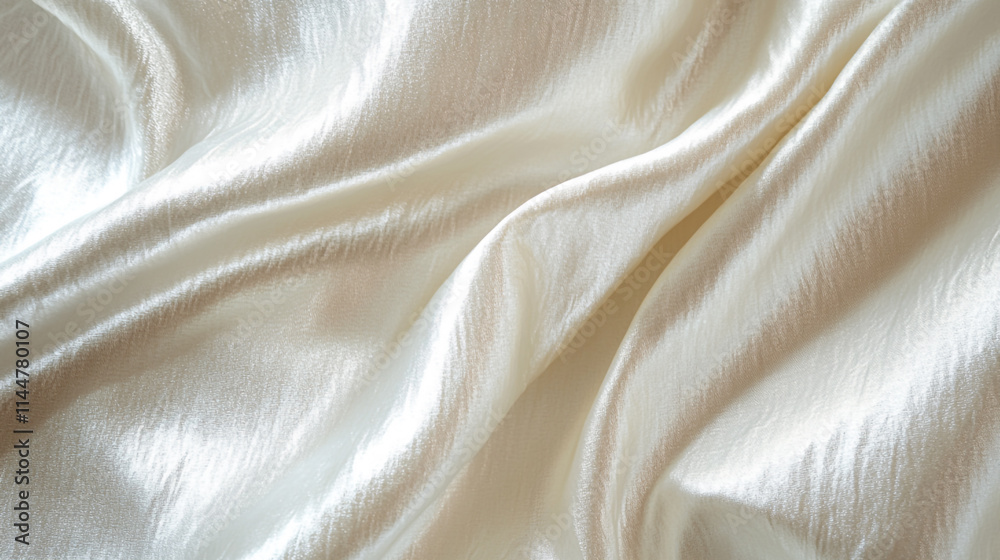 Elegant white silk fabric draping softly with smooth texture and subtle sheen in natural light Elegant white silk fabric draping softly with smooth texture and subtle sheen in natural light