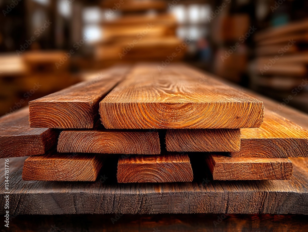 A stack of wooden planks sitting on top of a wooden table A stack of wooden planks sitting on top of a wooden table