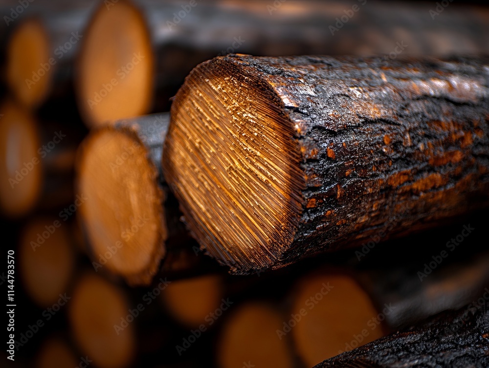 A pile of wood logs stacked on top of each other A pile of wood logs stacked on top of each other