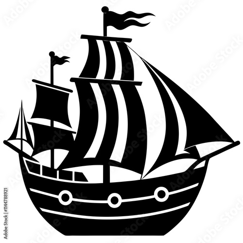 pirate ship isolated