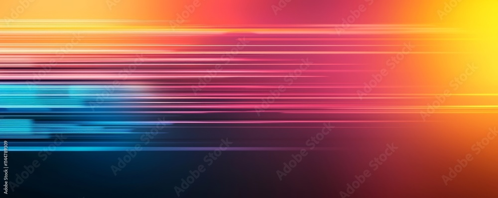Obraz premium A vibrant abstract image featuring dynamic streaks of color in shades of blue, orange, and pink, creating a sense of movement and energy.