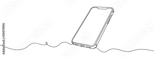phone line art style vector with transparent background editable stroke. 