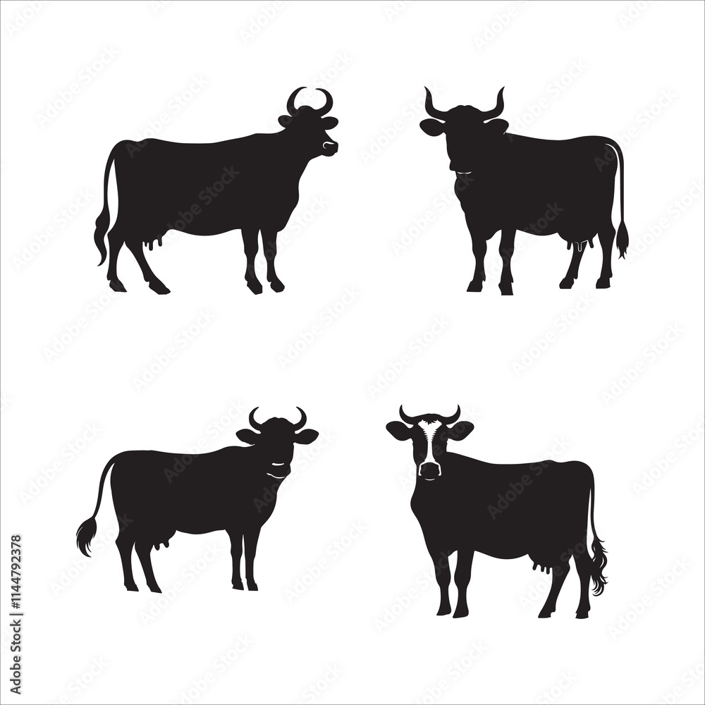 Fototapeta premium black and white cows