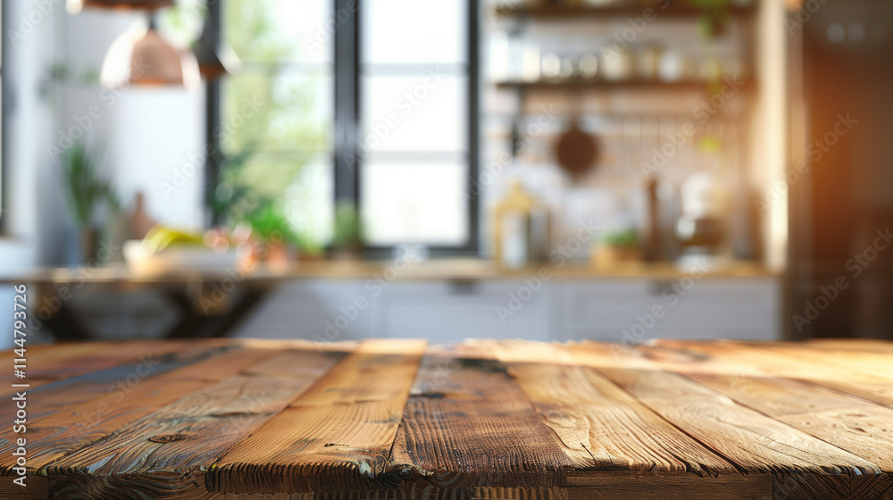 Kitchen rustic rural wood table top for promotion advertising product display with blurred modern interior mockup wooden tabletop over defocused kitchen background furniture and desk empty space.14 Kitchen rustic rural wood table top for promotion advertising product display with blurred modern interior mockup wooden tabletop over defocused kitchen background furniture and desk empty space.14