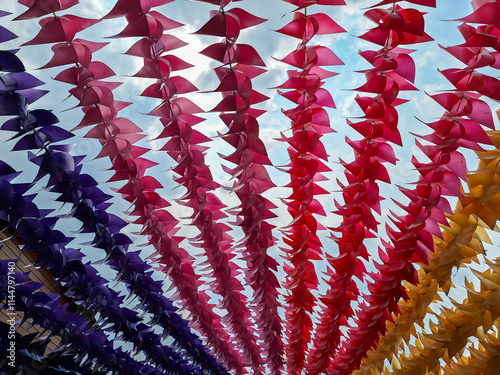 Colorful plastic windmills at Cimory Dairyland Prigen photo