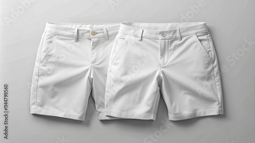 White short pants Mockup apparel shorts clothing.
 photo