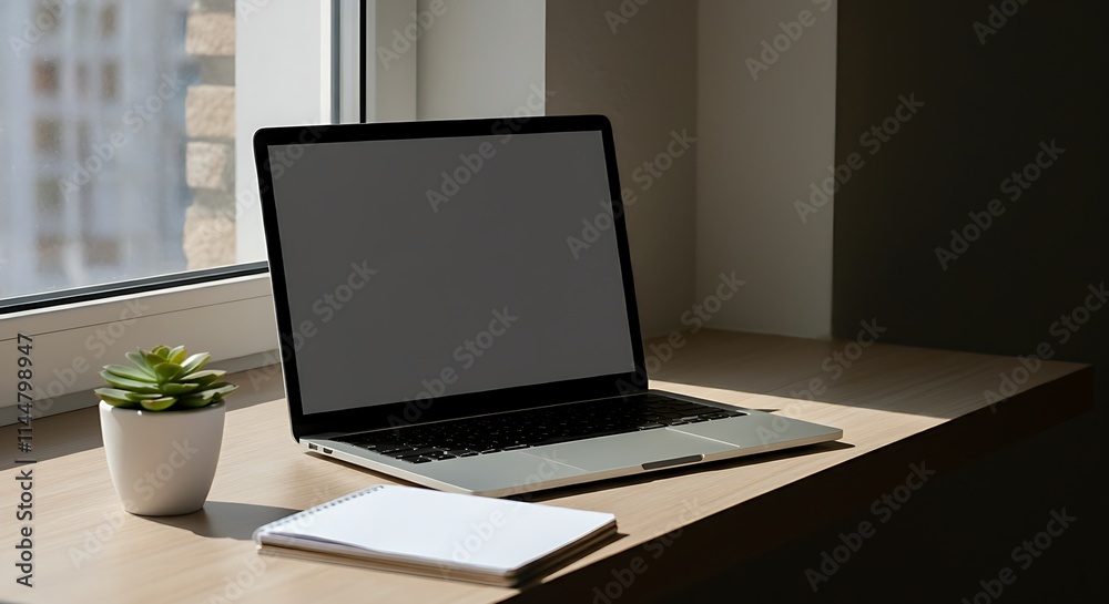 laptop on the table laptop on the table