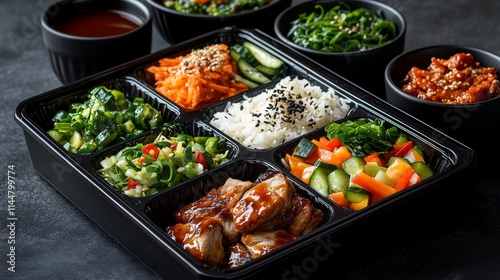 Delicious Black Container Food