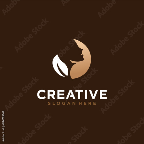 Women facial skin care logo design, women beauty salon logo vector.