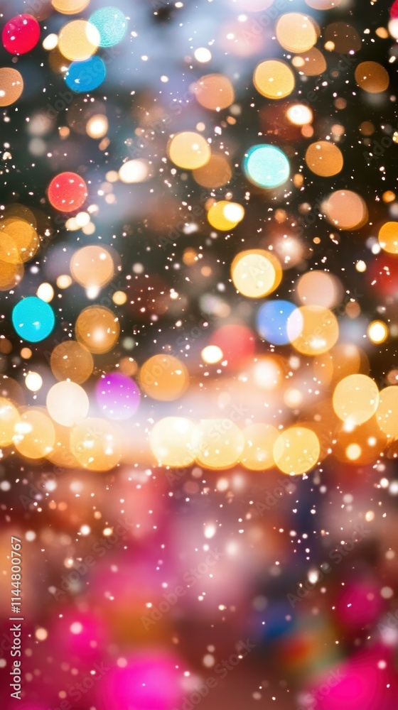 Festive atmosphere nighttime photography of a winter market with twinkling lights Festive atmosphere nighttime photography of a winter market with twinkling lights