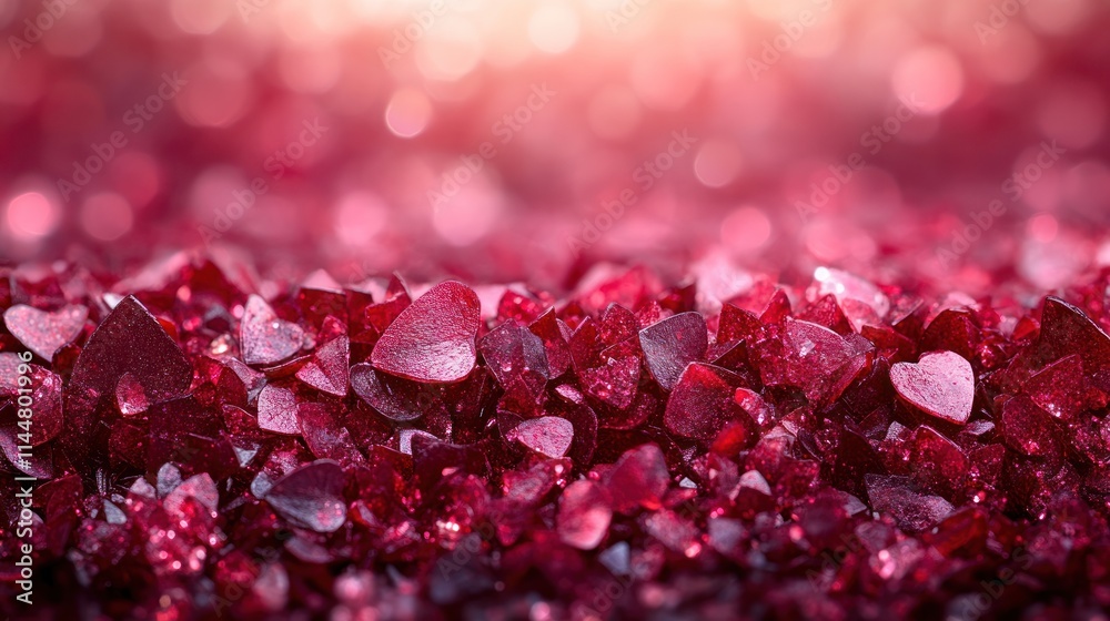 Heart-shaped red gems background with bokeh. Heart-shaped red gems background with bokeh.