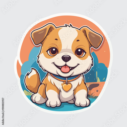 Cute Dog sticker icon