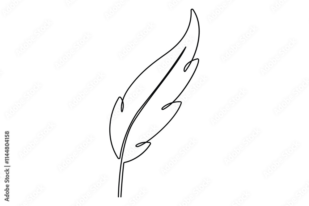 Bird feather continuous one line drawing of bird feather icon Isolated on white background vector illustration
Bird feather continuous one line drawing of bird feather icon Isolated on white background vector illustration