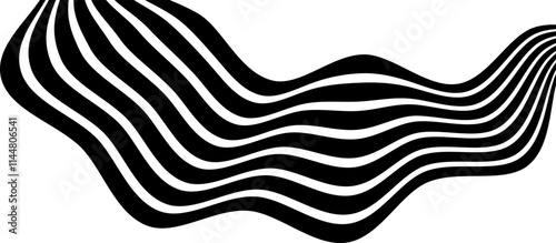 Geometric Abstract Decorative line wave Background. optical art illusion. perspective line stripes with 3d dimensional effect. Design elements for technology, science, and modern concept