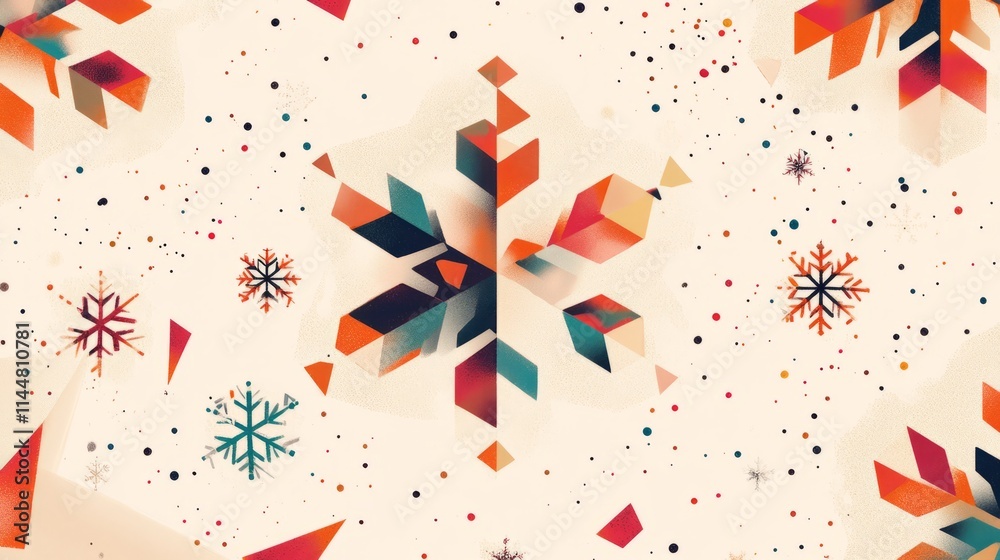 Obraz premium Geometric snowflakes