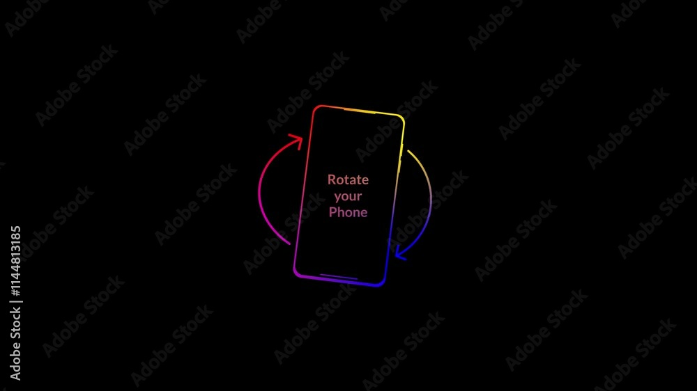 Animation Rotate your Mobile phone motion video on black background. phone rotating 90 degrees horizontal. web social networks. Turn you Smartphone rotate device screen, Phone flip sign, Smartphone