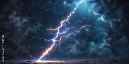 Wallpaper Mural Blue fantasy lightning bolt on cosmic background, flash, electric, surreal Torontodigital.ca