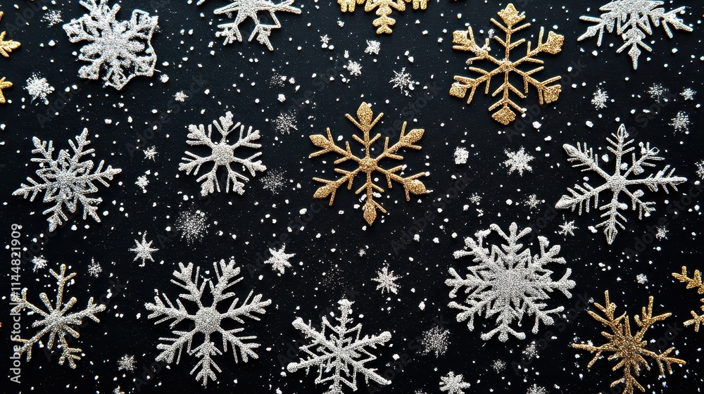 snowflakes pattern on black background snowflakes pattern on black background