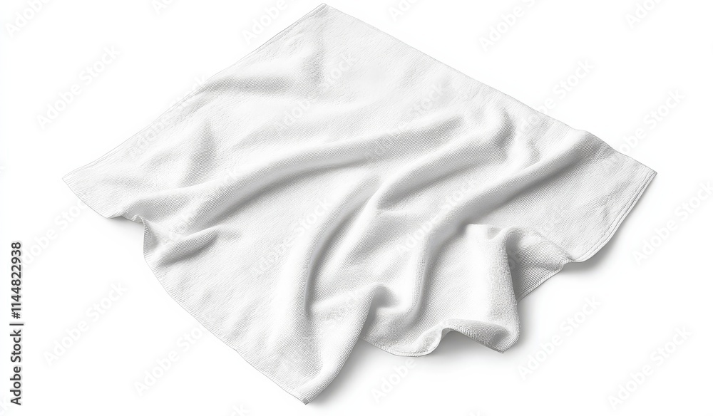 Emphasizing the versatility of a white beach towel against a white backdrop. Emphasizing the versatility of a white beach towel against a white backdrop.