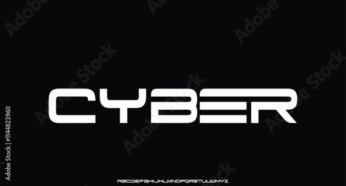 Abstract futuristic alphabet font. digital space typography vector illustration design

