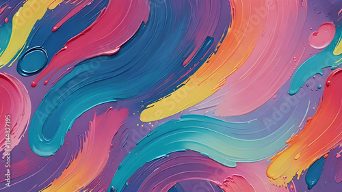Set of colorful brush strokes, lines, hand painted design elements. Textures, backgrounds for text. Rough grunge edges.
