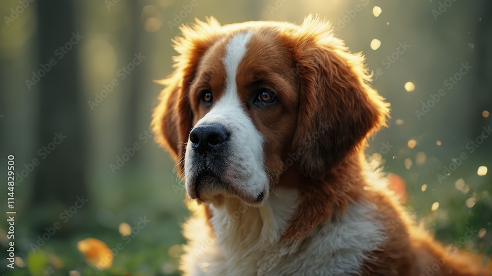 A brown and white dog sitting in the grass A brown and white dog sitting in the grass