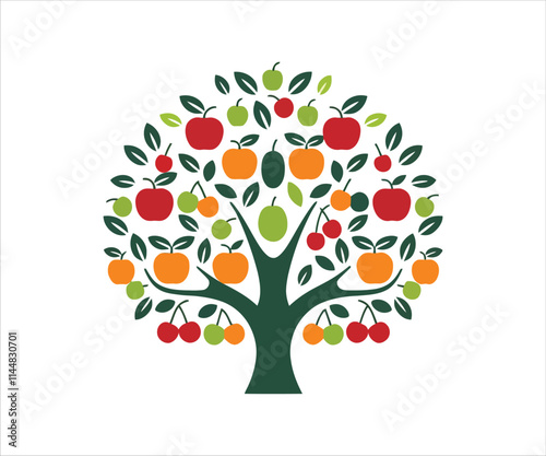 Apple tree logo vector on white background