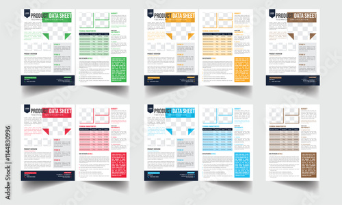 Technical Data Sheet layout template. Product Catalogue & modern a4 product catalog design template, Minimalist product brochure template design, A4 flyer, corporate flyer, business flyer, catalog