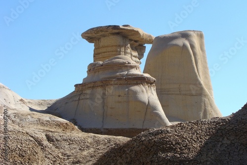 Hoodoo in a badland landscape