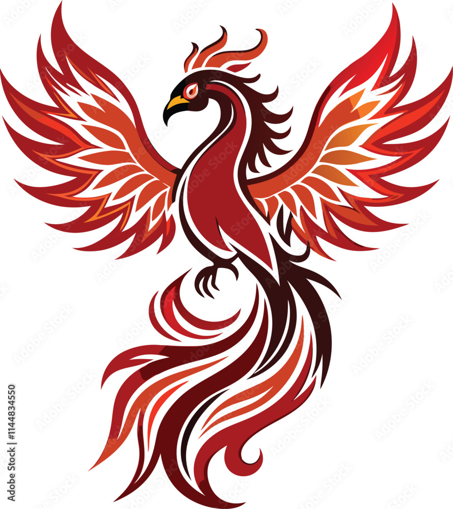 Fototapeta premium Elegant Tribal Phoenix Design.