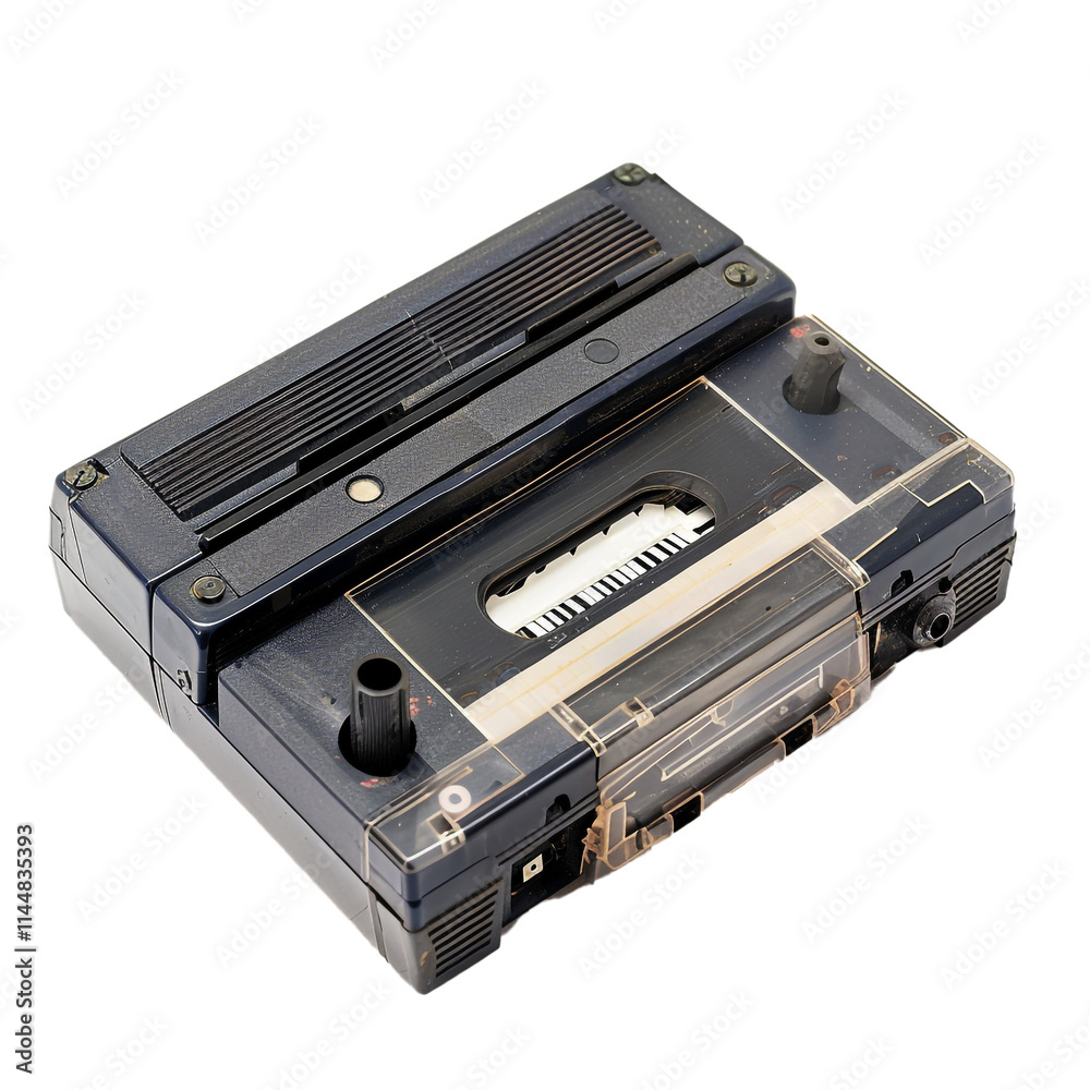 Old Cassette Player Isolated on Transparent Background Old Cassette Player Isolated on Transparent Background
