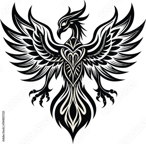 Elegant Tribal Phoenix Design.