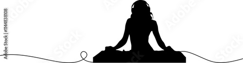 DJ silhouette on transparent background