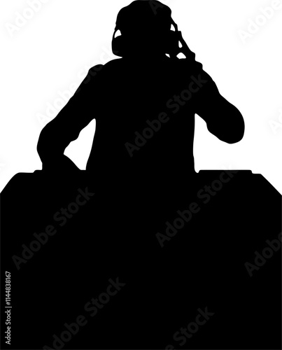 silhouette of a DJ