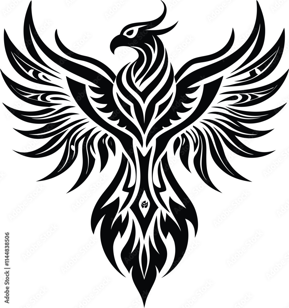 Fototapeta premium Elegant Tribal Phoenix Design.
