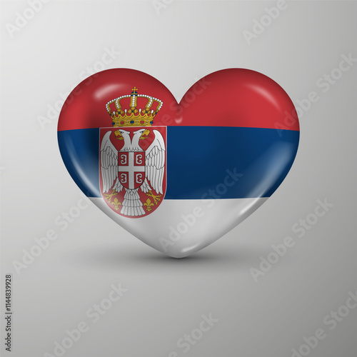 3d heart background with flag of Serbia. An element of impact for the use you want to make of it.