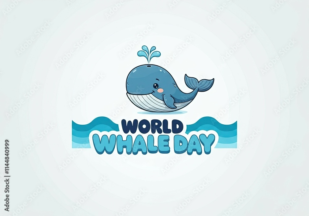 Naklejka premium The illustration features a playful and simple design, crafted to celebrate World Whale Day