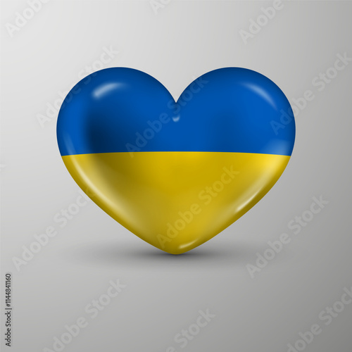 3d heart background with flag of Ukraine. An element of impact for the use you want to make of it.