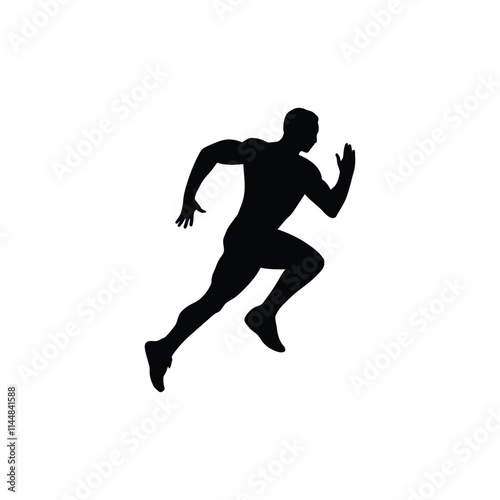 Running man silhouette vector illustration