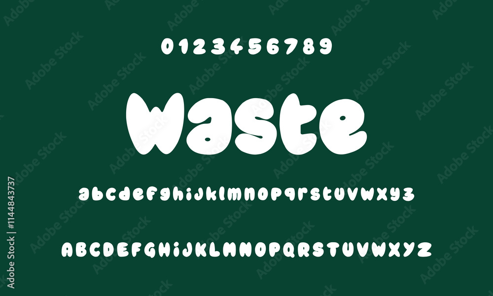 Fototapeta premium Happy letters, adorable alphabet in cartoon graffiti style, humorous font for greeting cards on birthdays, kid game logos, children's books, t-shirt typography, and fun, whimsical design. Typographic