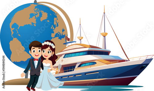 Romantic couple enjoying a luxurious yacht adventure