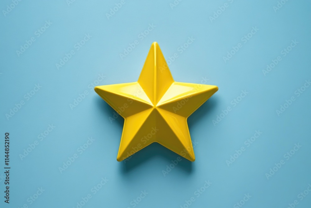 Obraz premium Yellow star on blue background