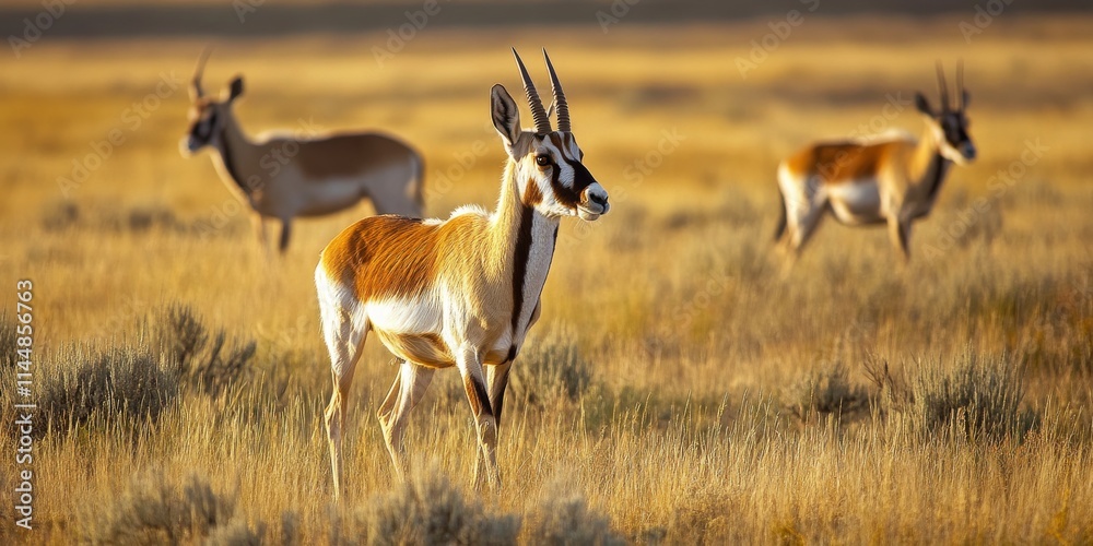 Pronghorn gracefully roaming in an expansive open field, showcasing the beauty and elegance of pronghorn in their natural habitat, emphasizing the charm of these remarkable pronghorn animals. Pronghorn gracefully roaming in an expansive open field, showcasing the beauty and elegance of pronghorn in their natural habitat, emphasizing the charm of these remarkable pronghorn animals.