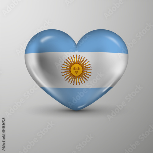 3d heart background with flag of Argentina. An element of impact for the use you want to make of it.