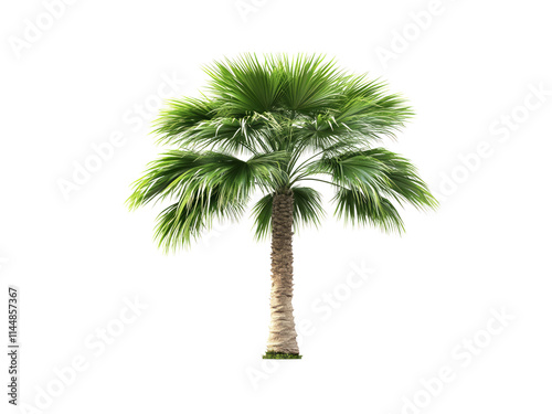 Washingtonia filifera palm tree isolated on transparent background. photo