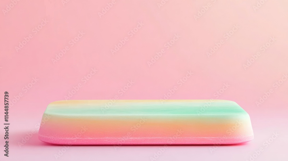 Gradient soap bar on pink.