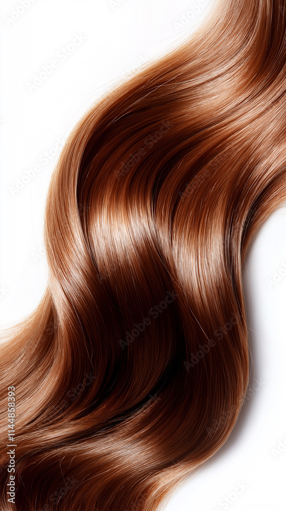 Luscious Brown Hair With Silky Texture on White Background Luscious Brown Hair With Silky Texture on White Background