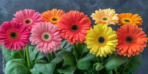 Barberton daisy, or Gerbera jamesonii, is a vibrant member of the Gerbera genus, celebrated for its stunning blooms. This beautiful flower, known as Barberton daisy, adds charm to any garden. photo