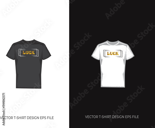 t-shirt template golden word luck